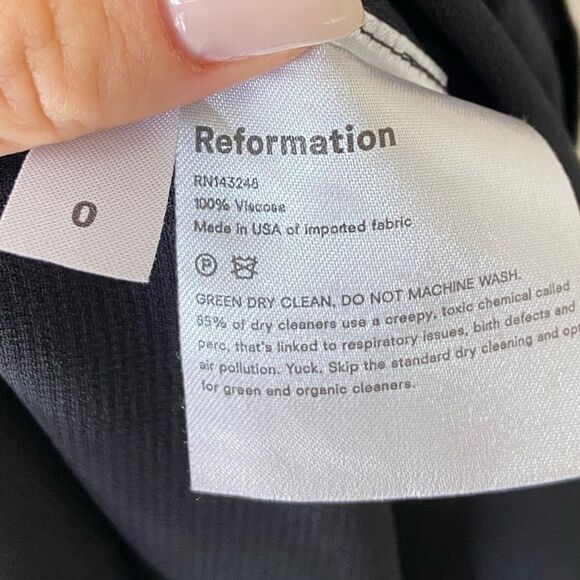 Reformation Spark Mini Black Dress Size 0 - Picture 9 of 10